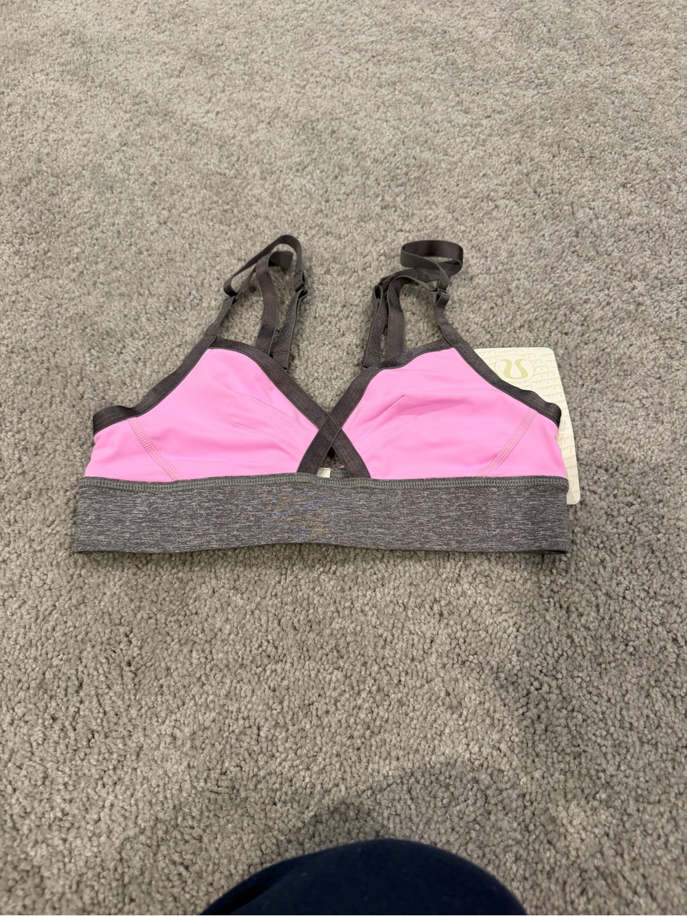 lululemon athletica Pink and Gray Lightweight Sports Bralette